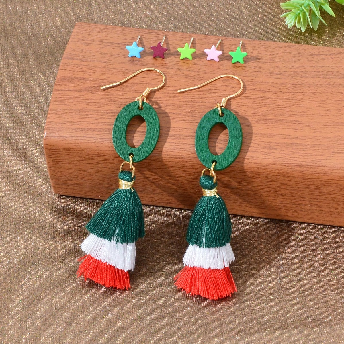 Set of Colourful Stars Tassel Earrings - Vibrant Celestial Accessories Jewellery-0